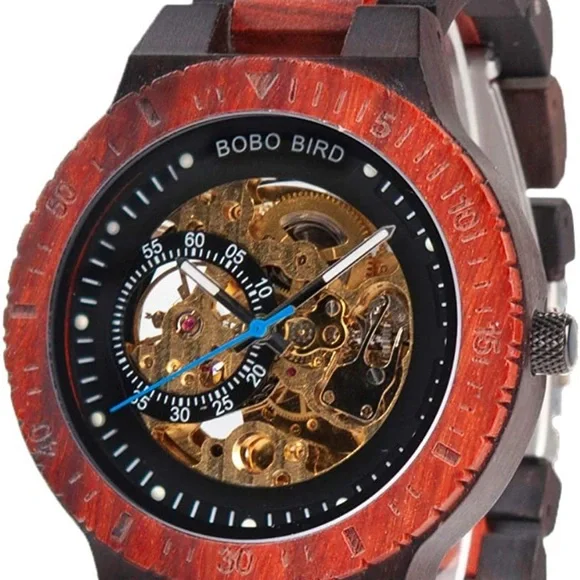 - 🌱MEN’S MECHANICAL 2 TONE💯100% WOOD WATCH *NEW*